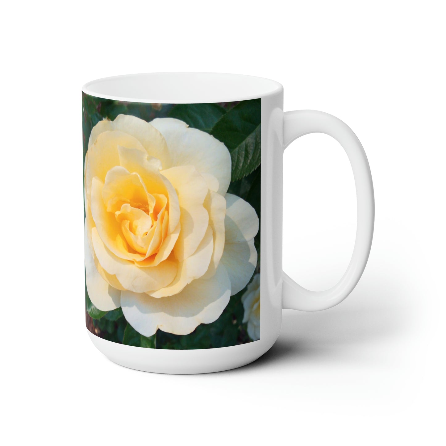 Cream Rose Ceramic Mug 15oz