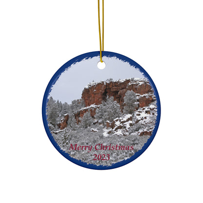 Winter Cliff Merry Christmas 2023 Ceramic Ornaments