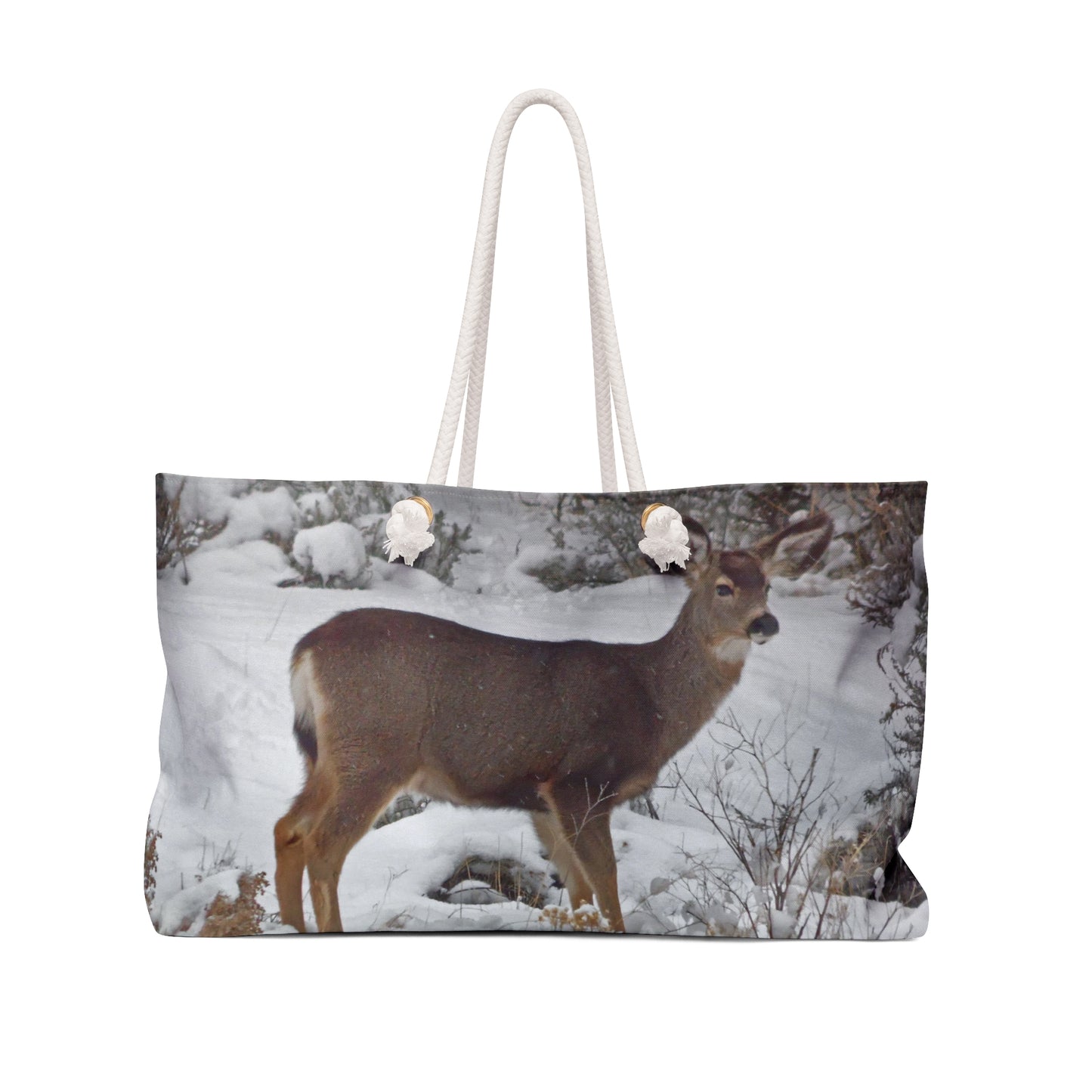 Snowy Deer Weekender Bag