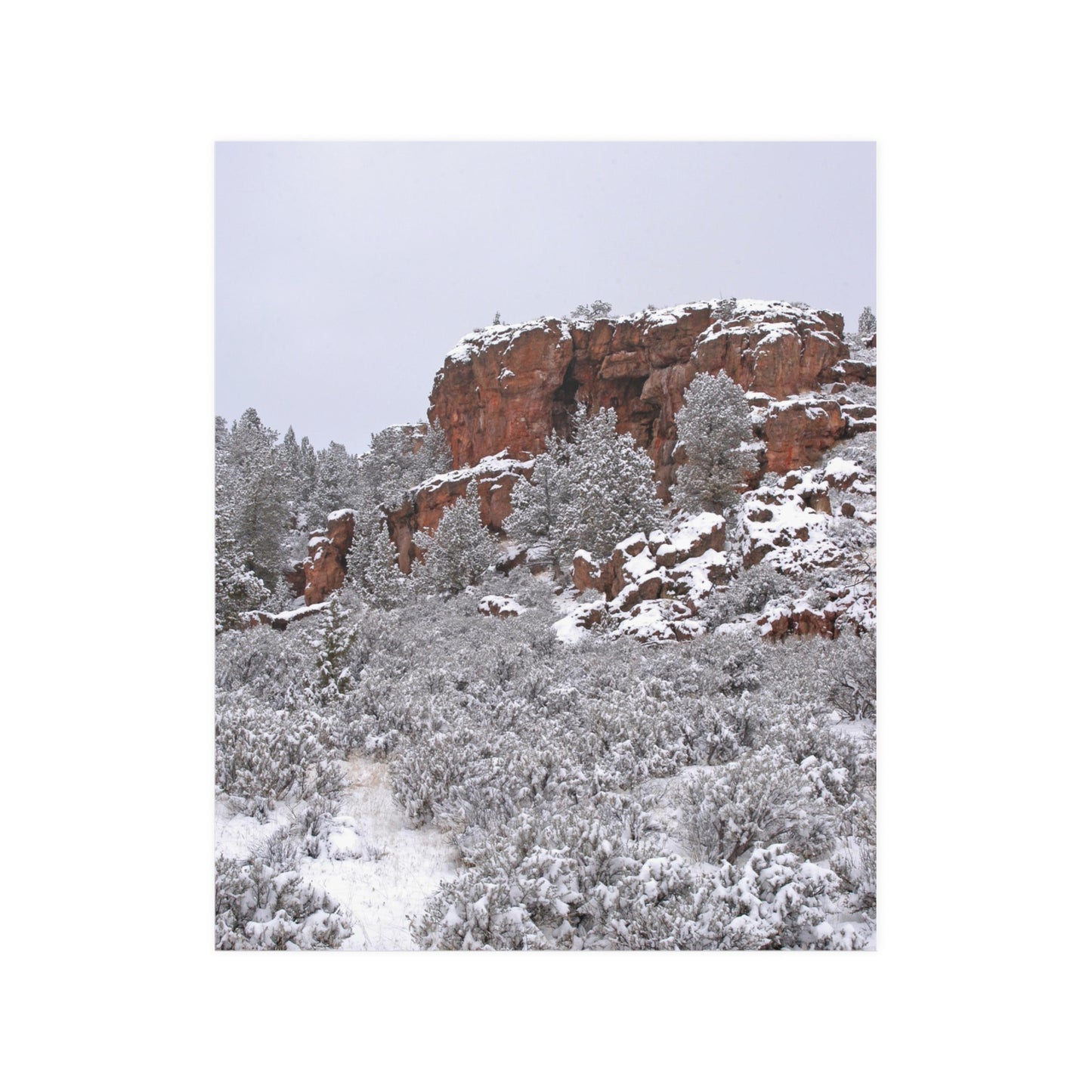 Winter Cliff Satin Posters