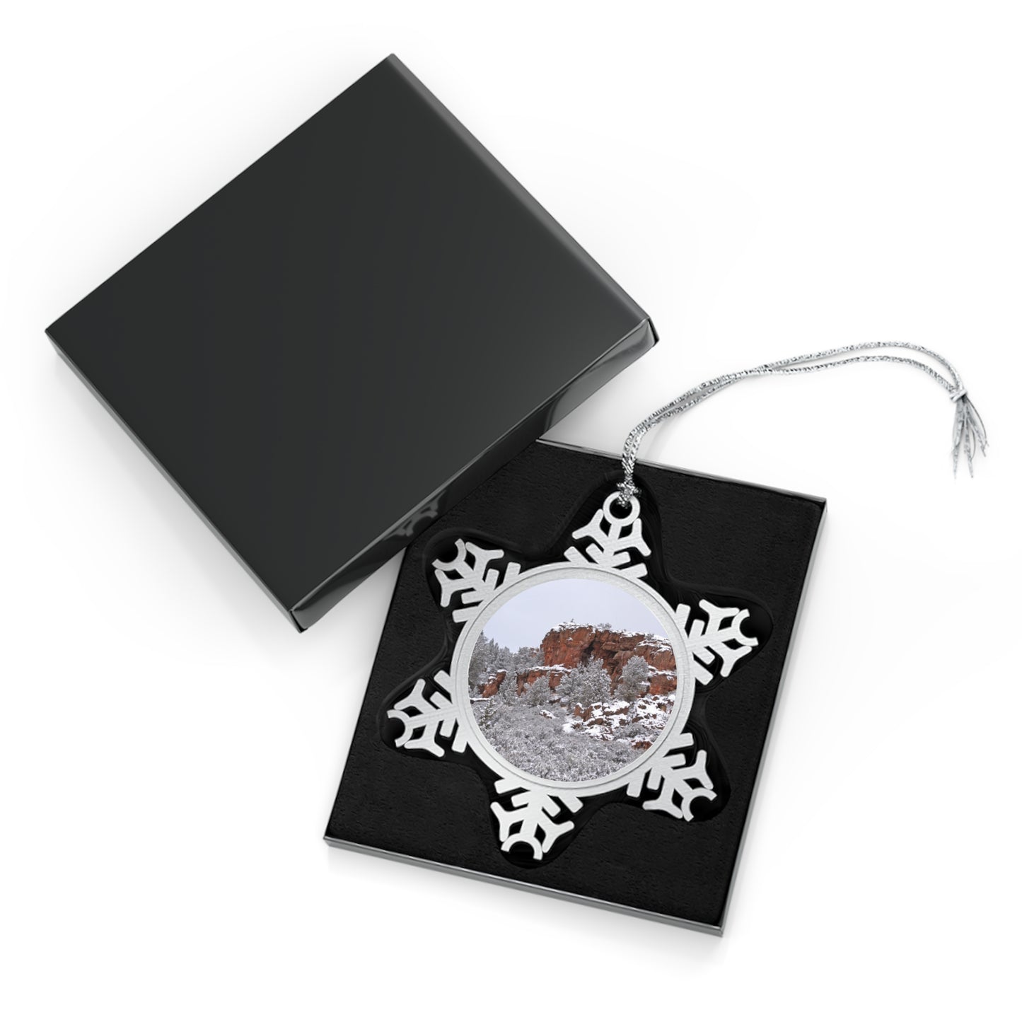 Winter Cliff Pewter Snowflake Ornament