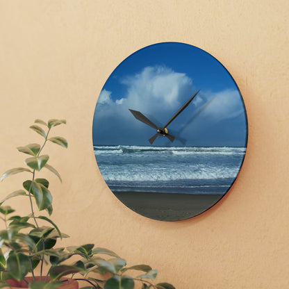Blue Sky Beach Acrylic Wall Clock