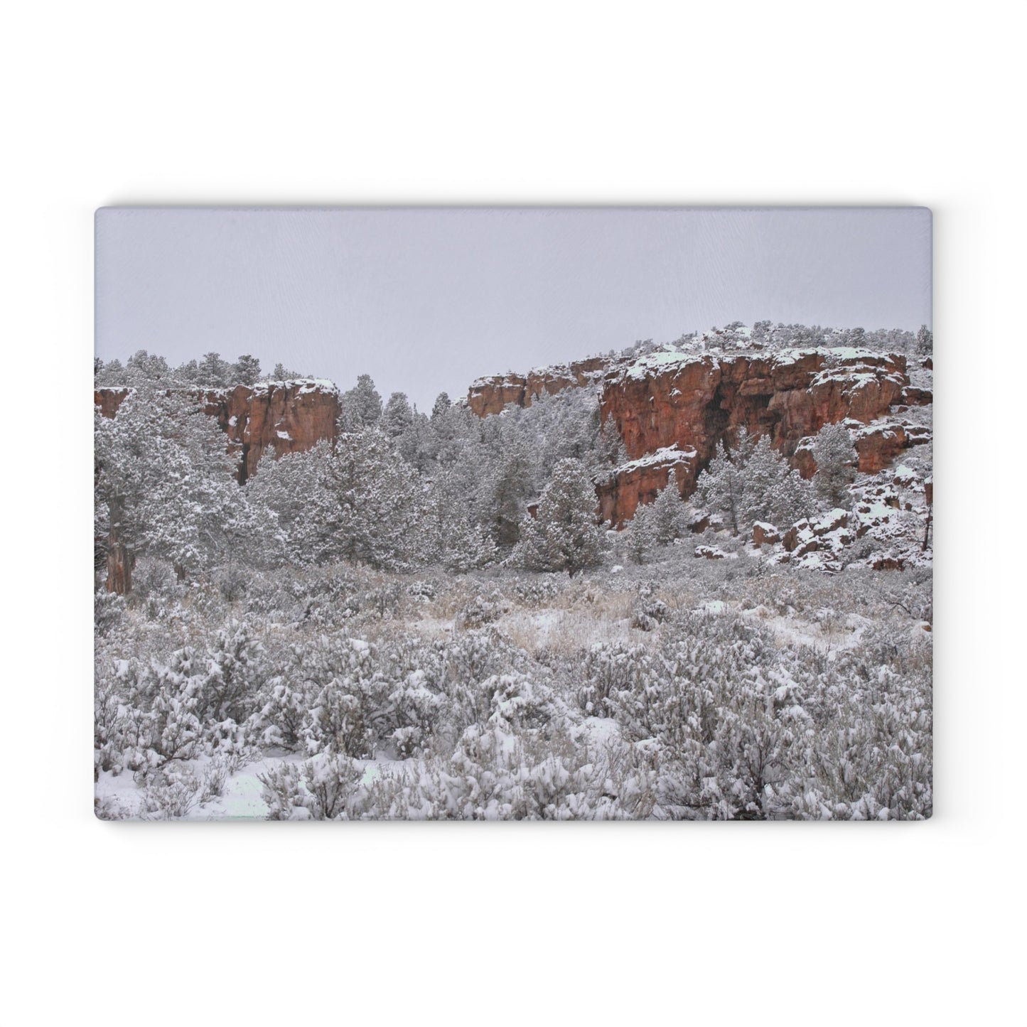 Winter Canyon Glass Cutting Board Hand Wash