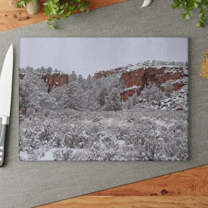 Winter Canyon Glass Cutting Board Hand Wash