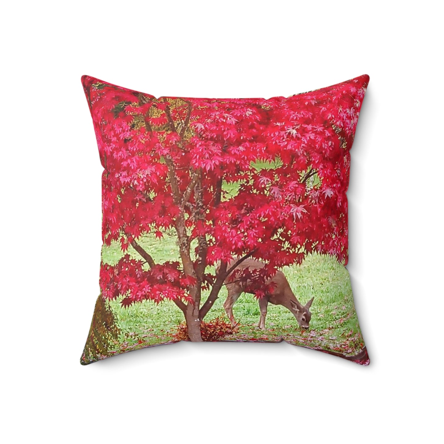 Autumn Deer Spun Polyester Square Pillow