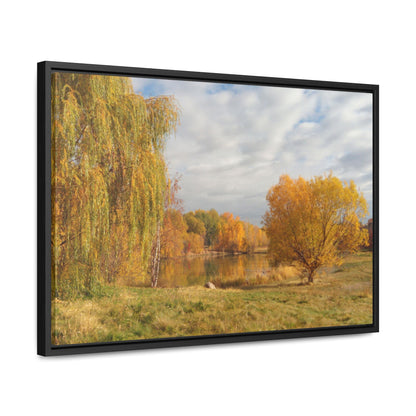 Golden Autumn Pond Gallery Canvas Wraps Framed