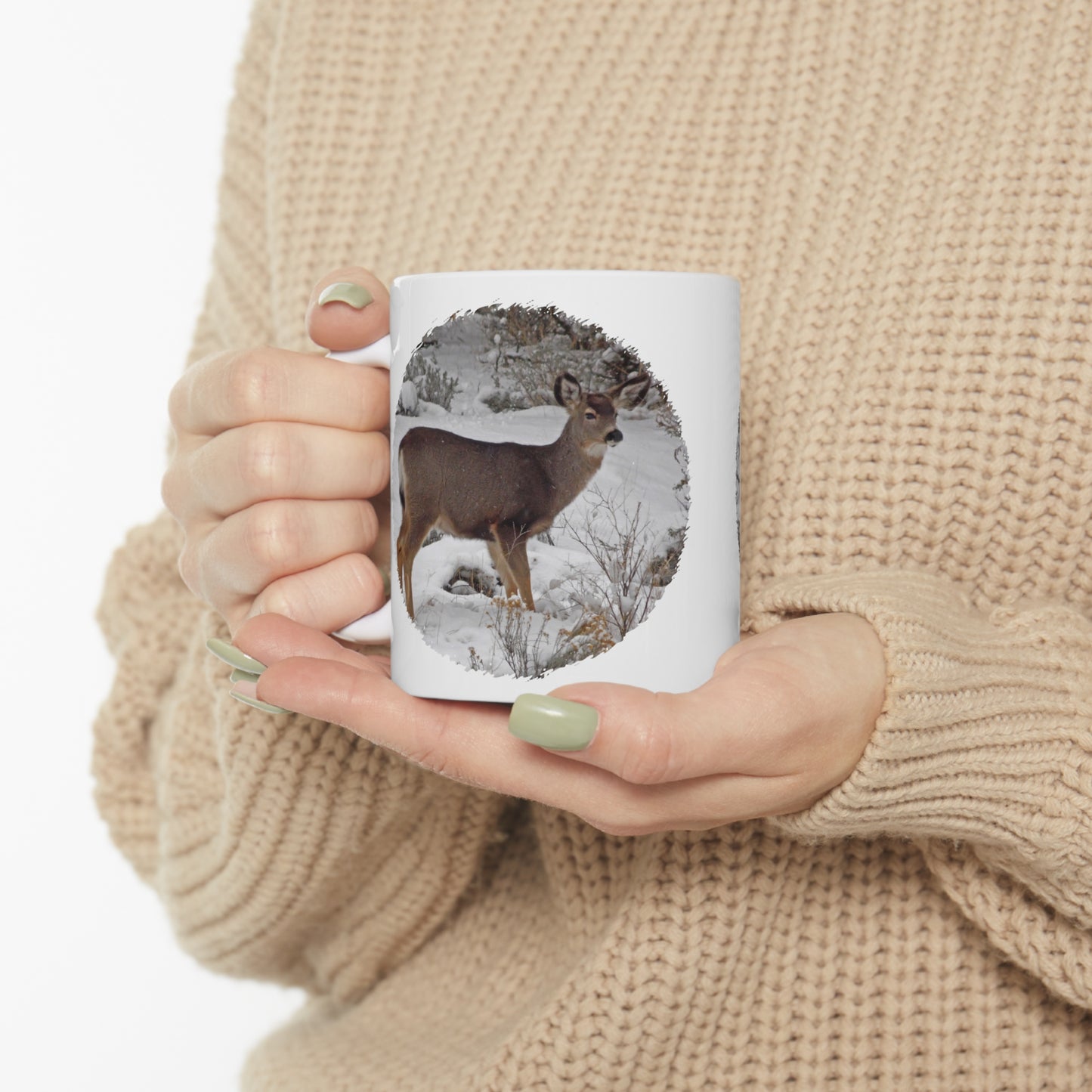 Snowy Deer Ceramic Mug 11oz