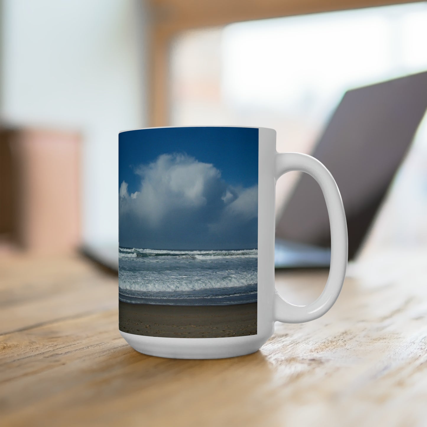 Blue Sky Beach Ceramic Mug 15oz