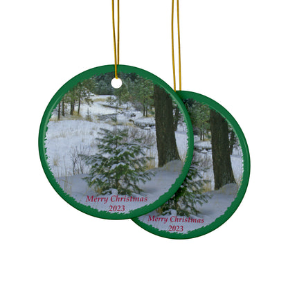 Christmas Tree Creek Merry Christmas 2023 Ceramic Ornaments