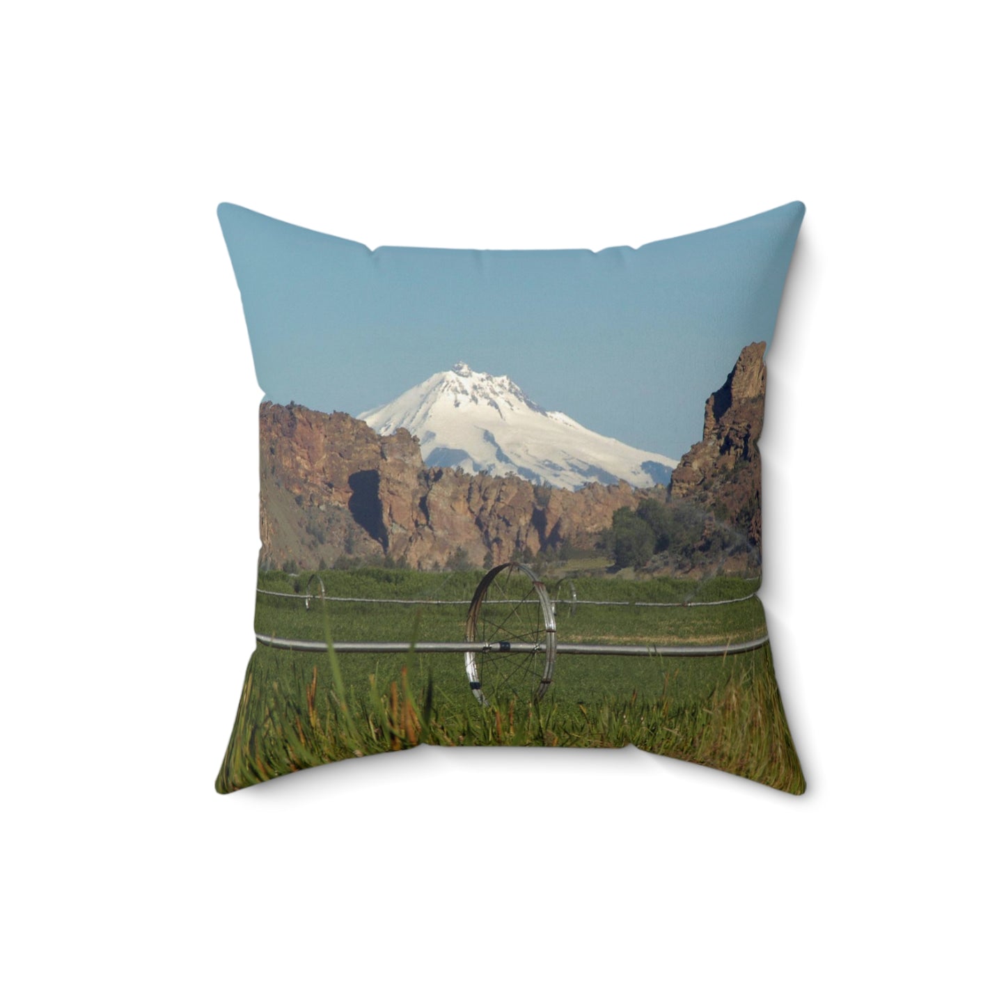 Mountain & Rocky Cliffs Spun Polyester Square Pillow