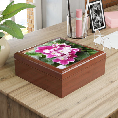 African Violet Jewelry Box ~ 7.24"