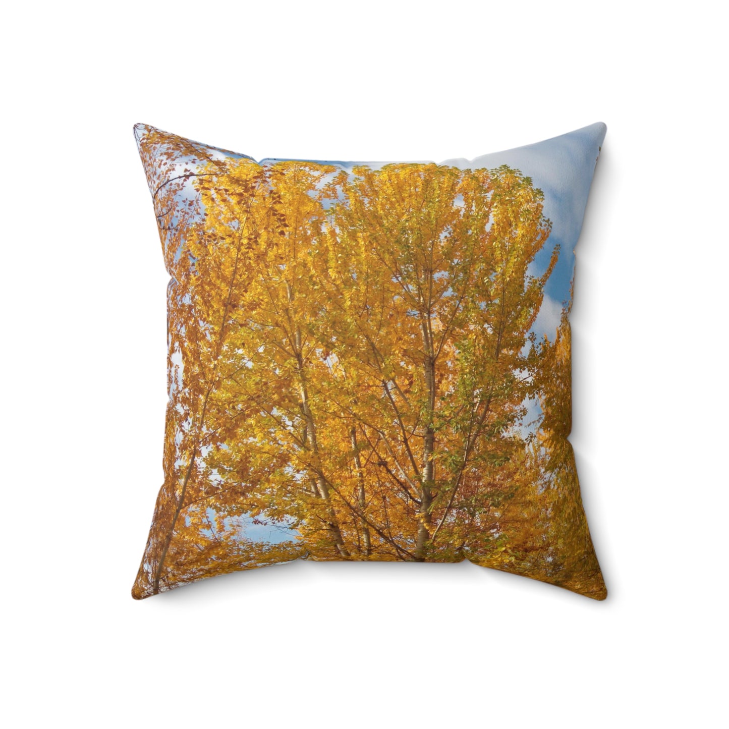 Autumn Gold Spun Polyester Square Pillow