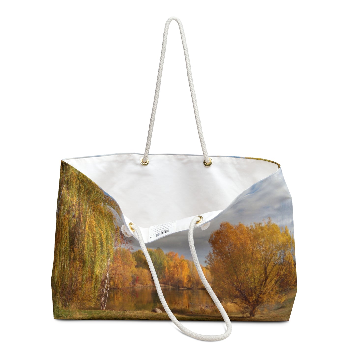 Golden Autumn Pond Weekender Bag