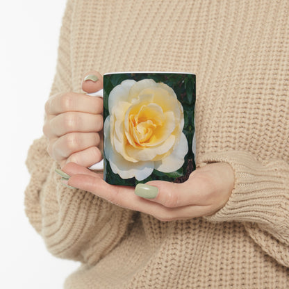 Cream Rose Ceramic Mug 11oz