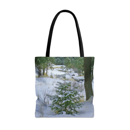 Christmas Tree Creek Tote Bag