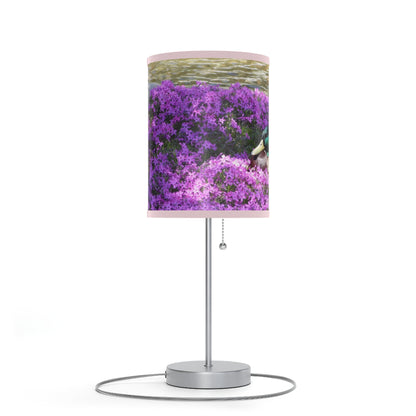 Duck Resting In Flowers Lamp on a Stand