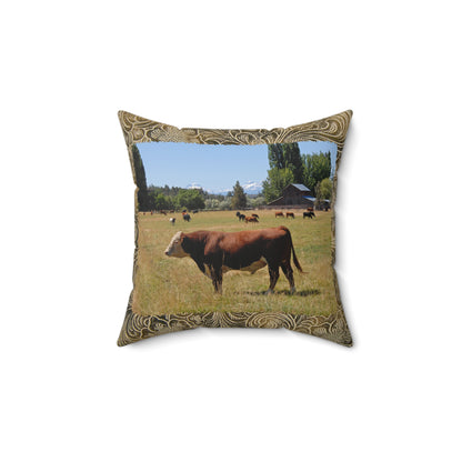 King Of The Pasture Spun Polyester Square Pillow