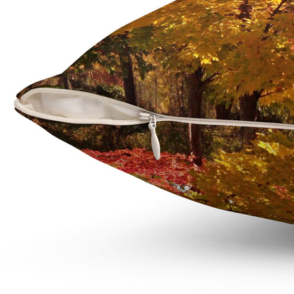 Autumn Bench Spun Polyester Square Pillow