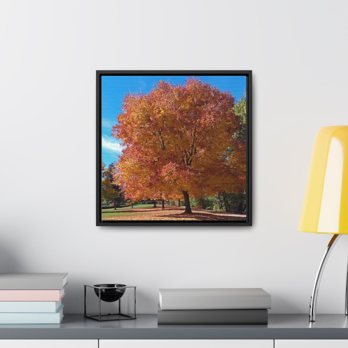 Autumn Tree Late Fall Gallery Canvas Wraps Square Framed