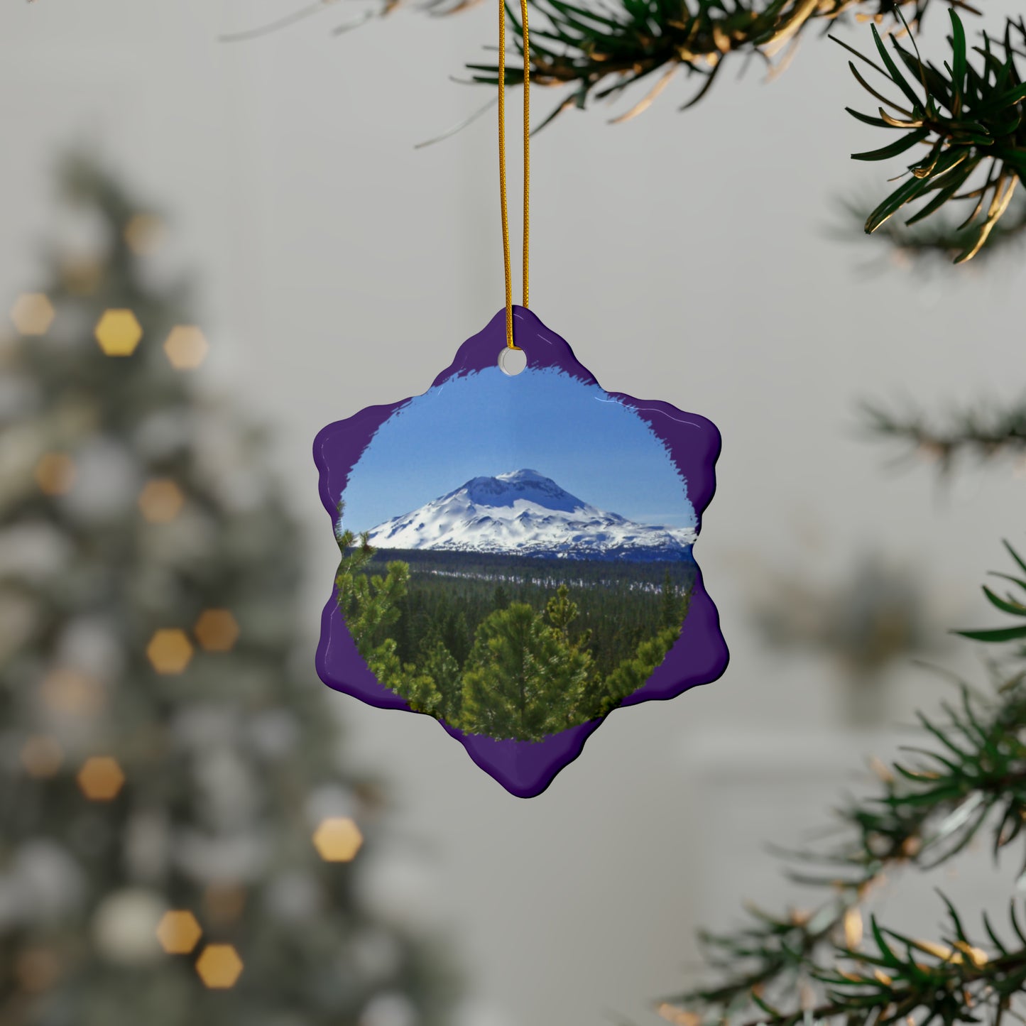 Winter South Sister Ceramic Ornaments