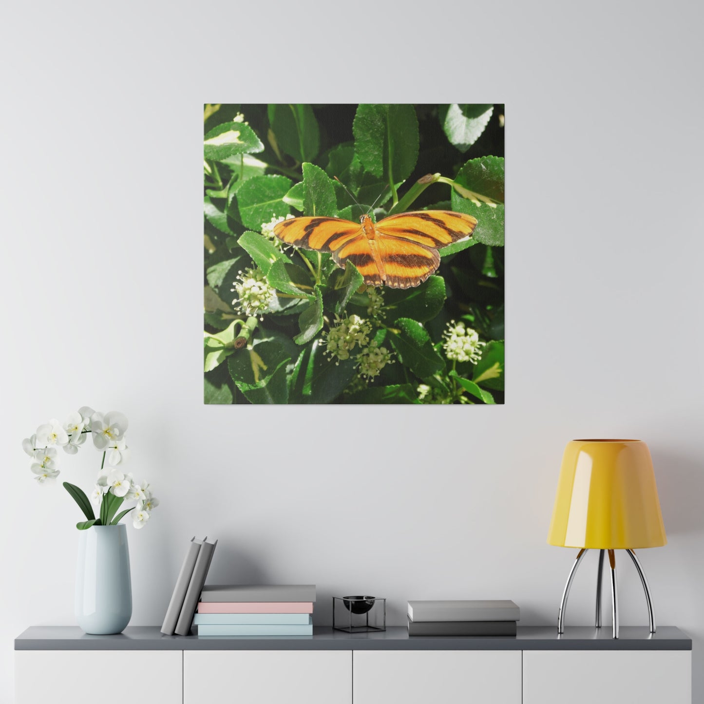 Golden Butterfly Square Matte Canvas
