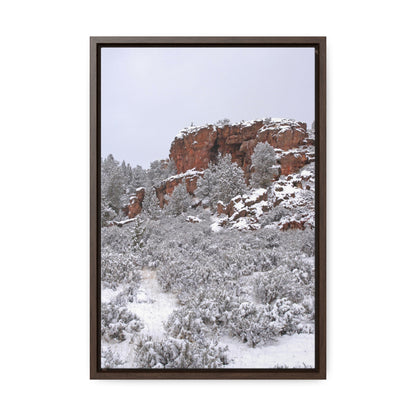 Winter Cliff Gallery Canvas Wraps Framed