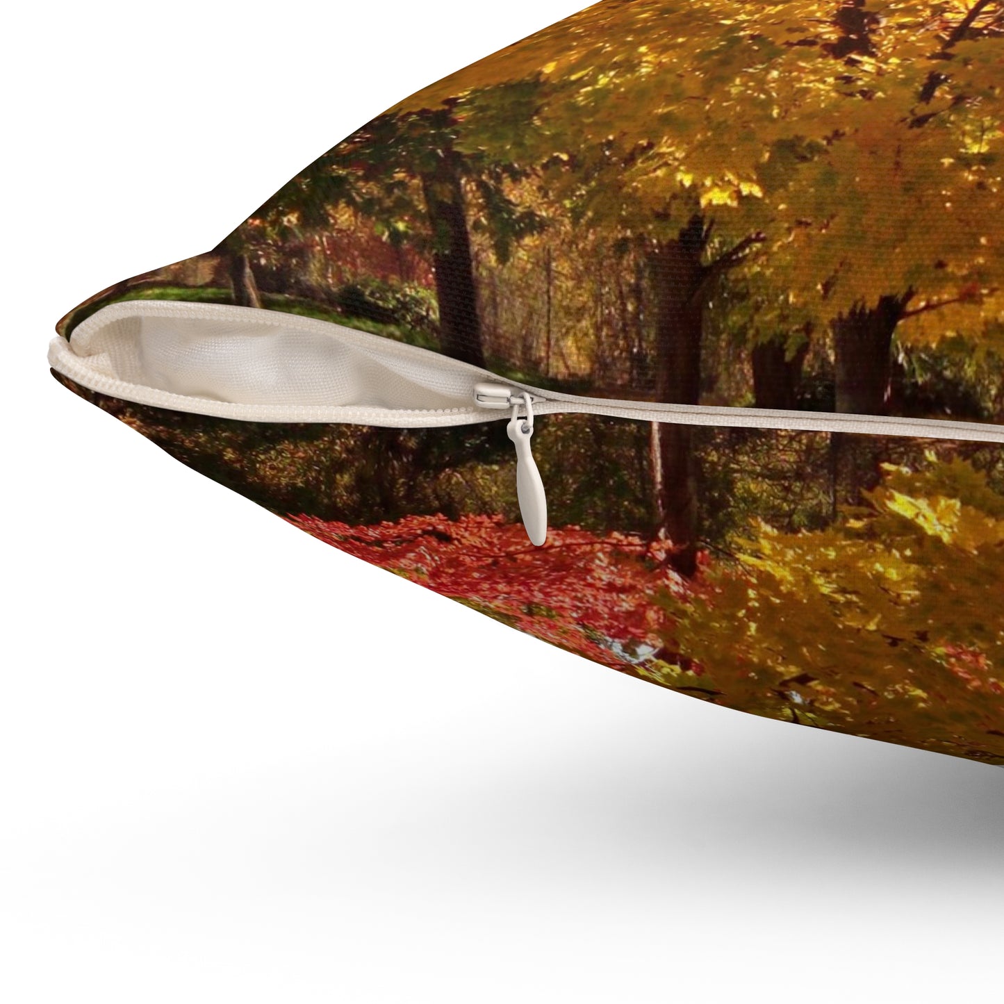 Autumn Bench Spun Polyester Square Pillow