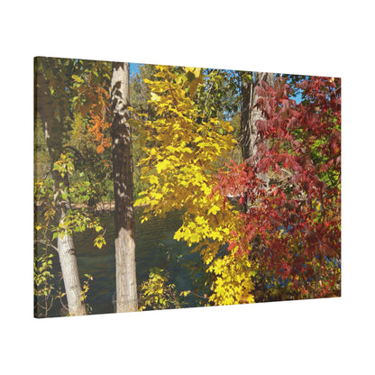 River & Autumn Leaves Matte Canvas