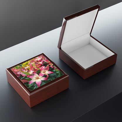 Lovely Lilies Jewelry Box ~ 7.24"