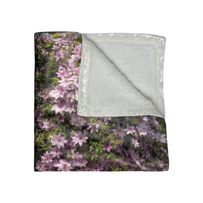 Sunny Iris Garden Crushed Velvet Blanket