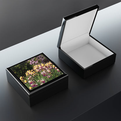 Sunny Iris Garden Jewelry Box ~ 7.24"