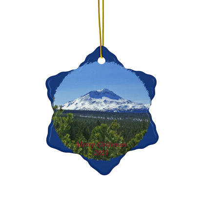 Winter South Sister Merry Christmas 2023 Ceramic Ornaments