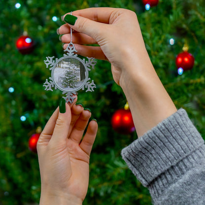 Christmas Tree Creek Pewter Snowflake Ornament