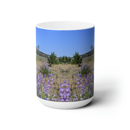 High Desert Lupine & Windmill Ceramic Mug 15oz