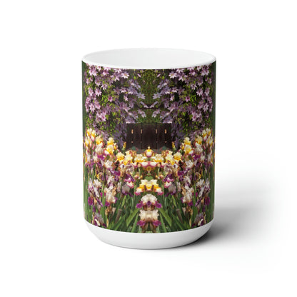 Sunny Iris Garden Ceramic Mug 15oz