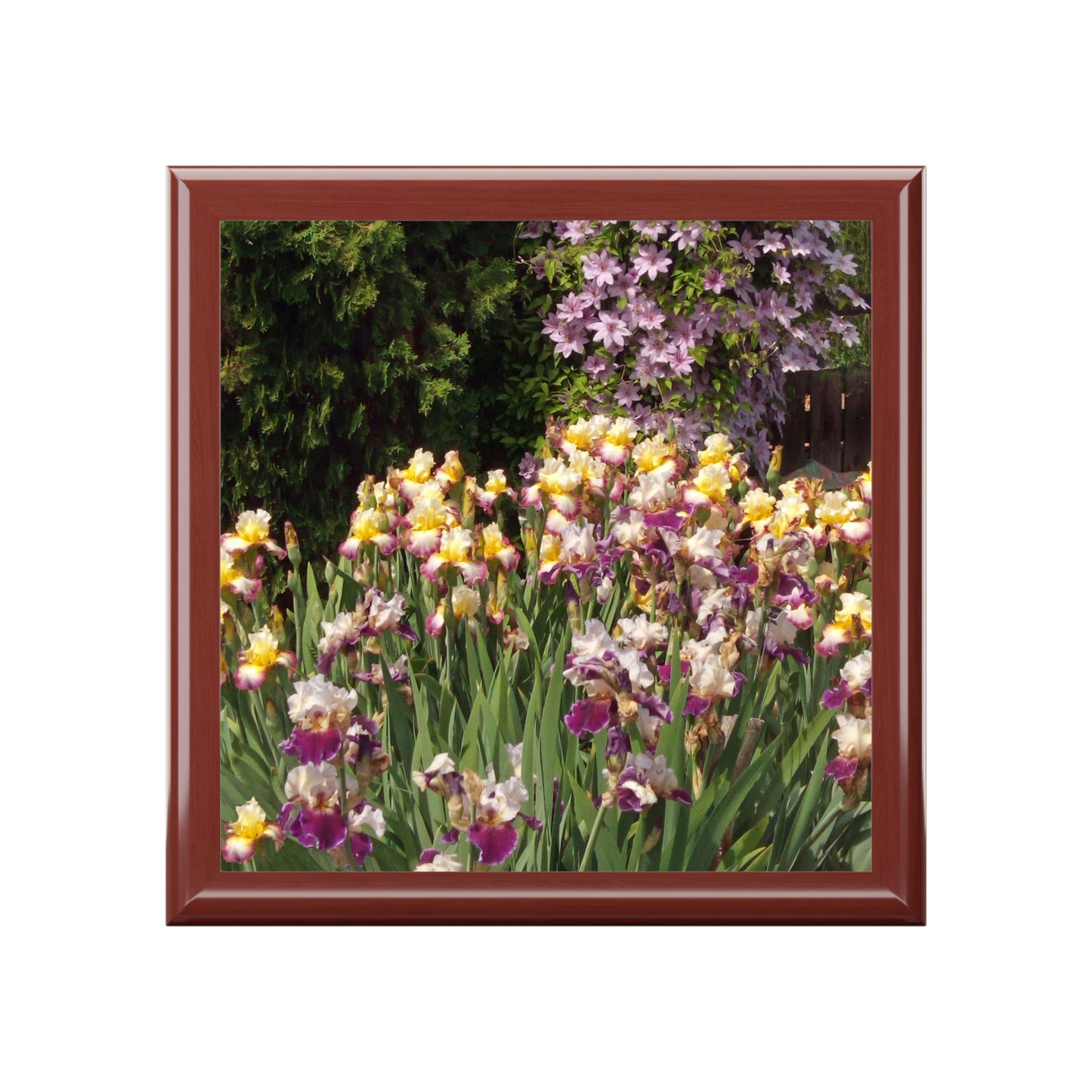 Sunny Iris Garden Jewelry Box ~ 7.24"