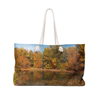 Autumn Duck Pond Weekender Bag