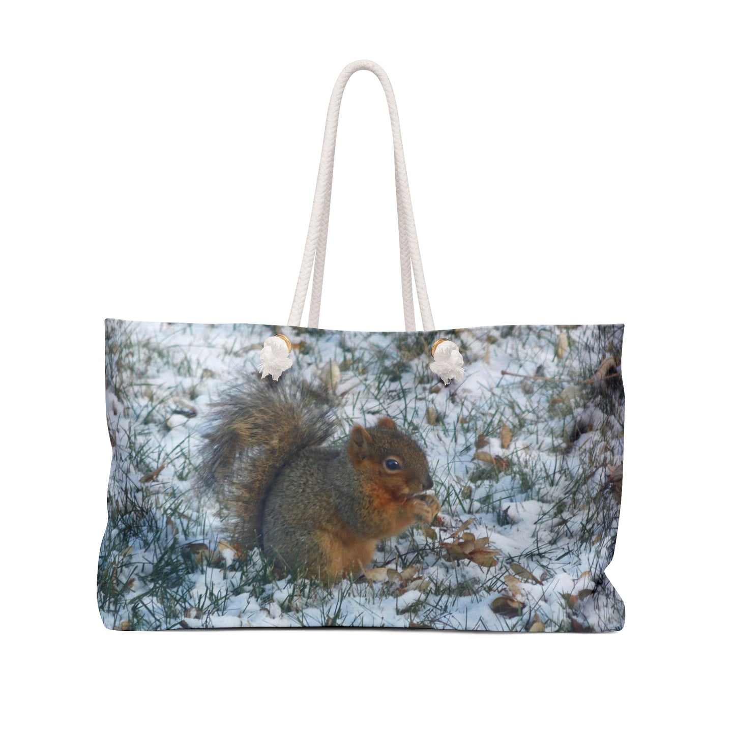 Winter Squirrel Weekender Bag