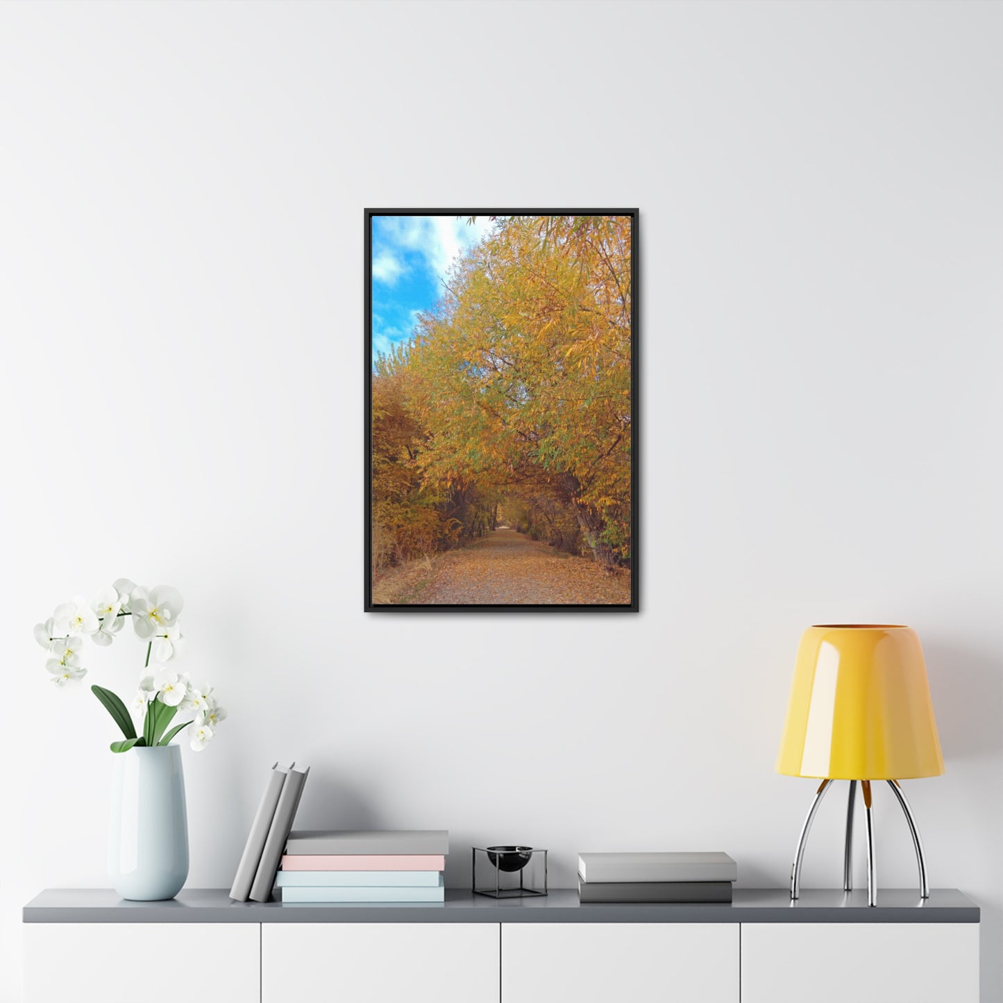 Autumn Path Gallery Canvas Wraps Framed