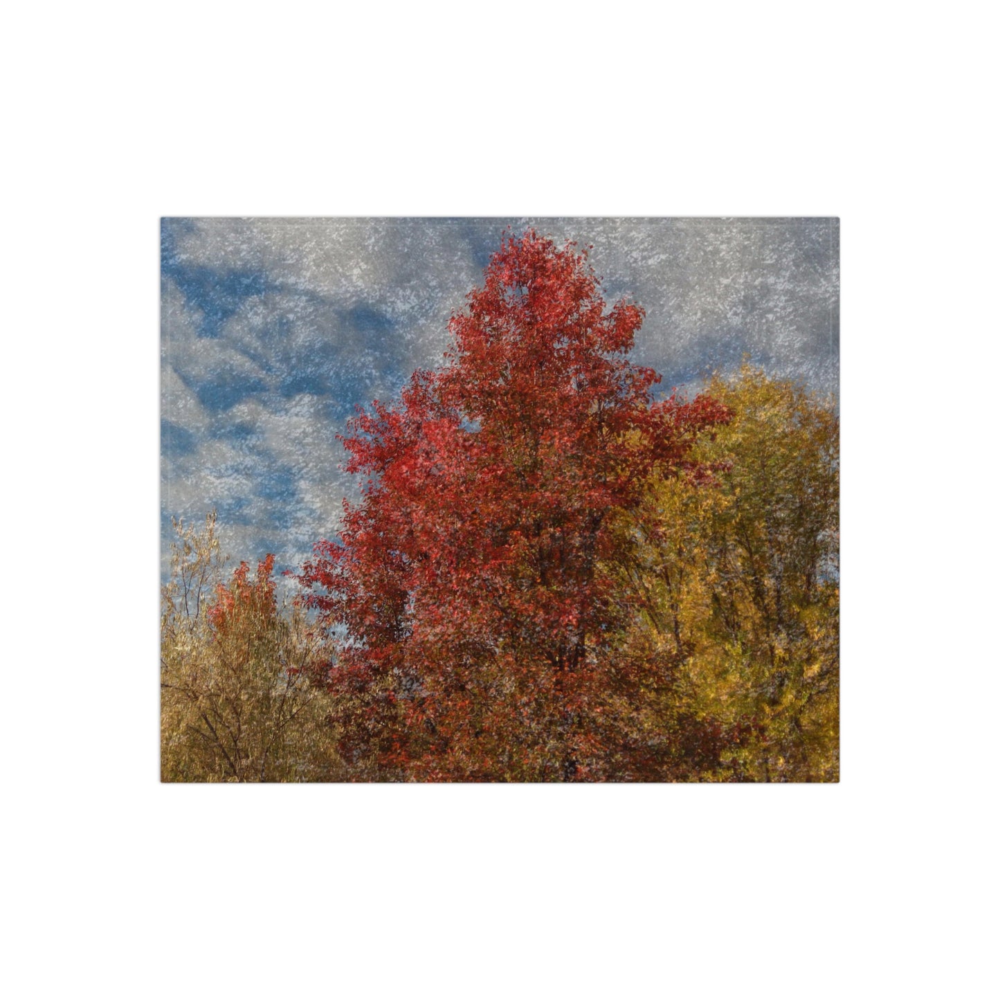 Autumn Sky Shiny Crushed Velvet Blanket