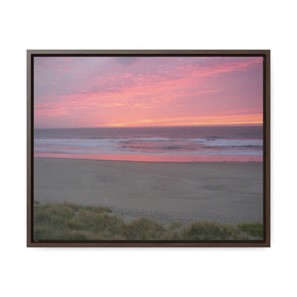 Pink Ocean Sunset Gallery Canvas Wraps Framed