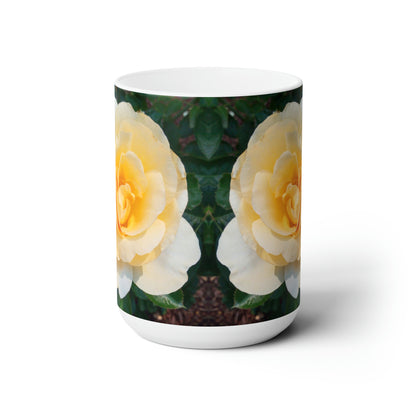 Cream Rose Ceramic Mug 15oz