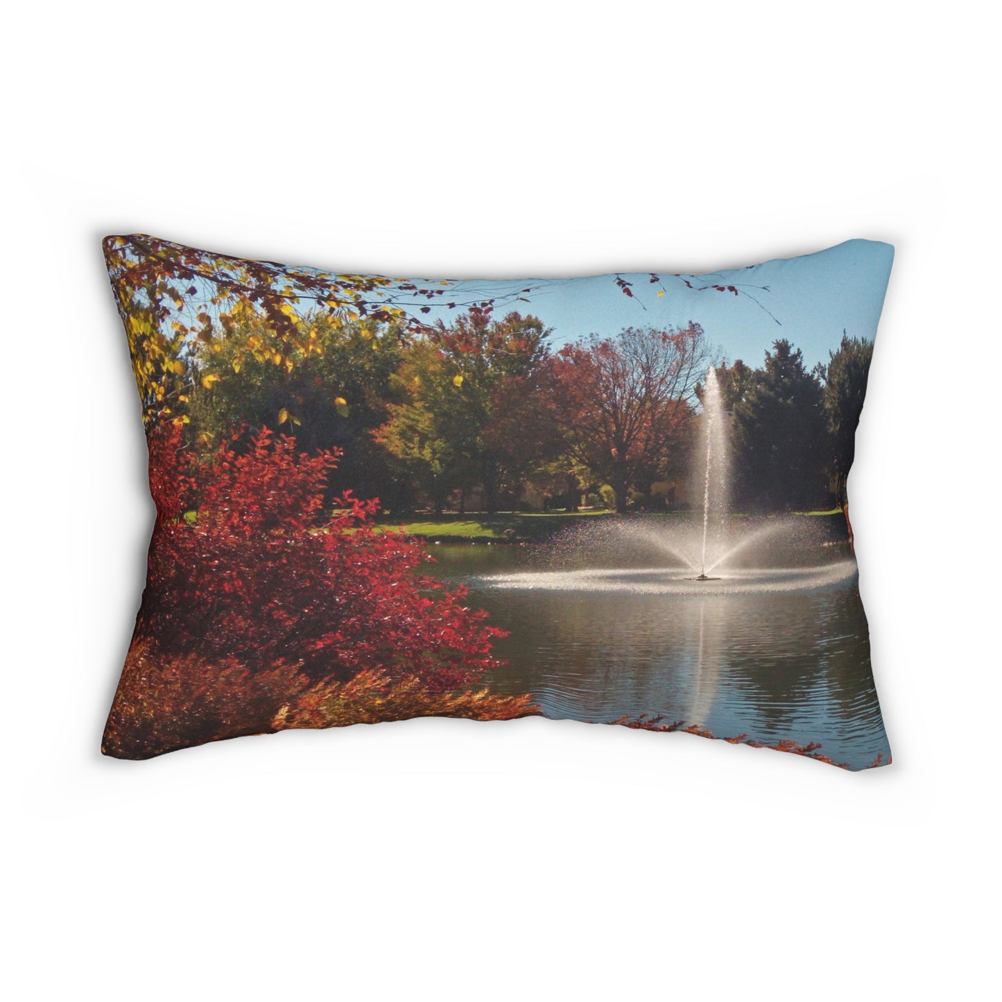 Autumn Fountain Spun Polyester Lumbar Pillow