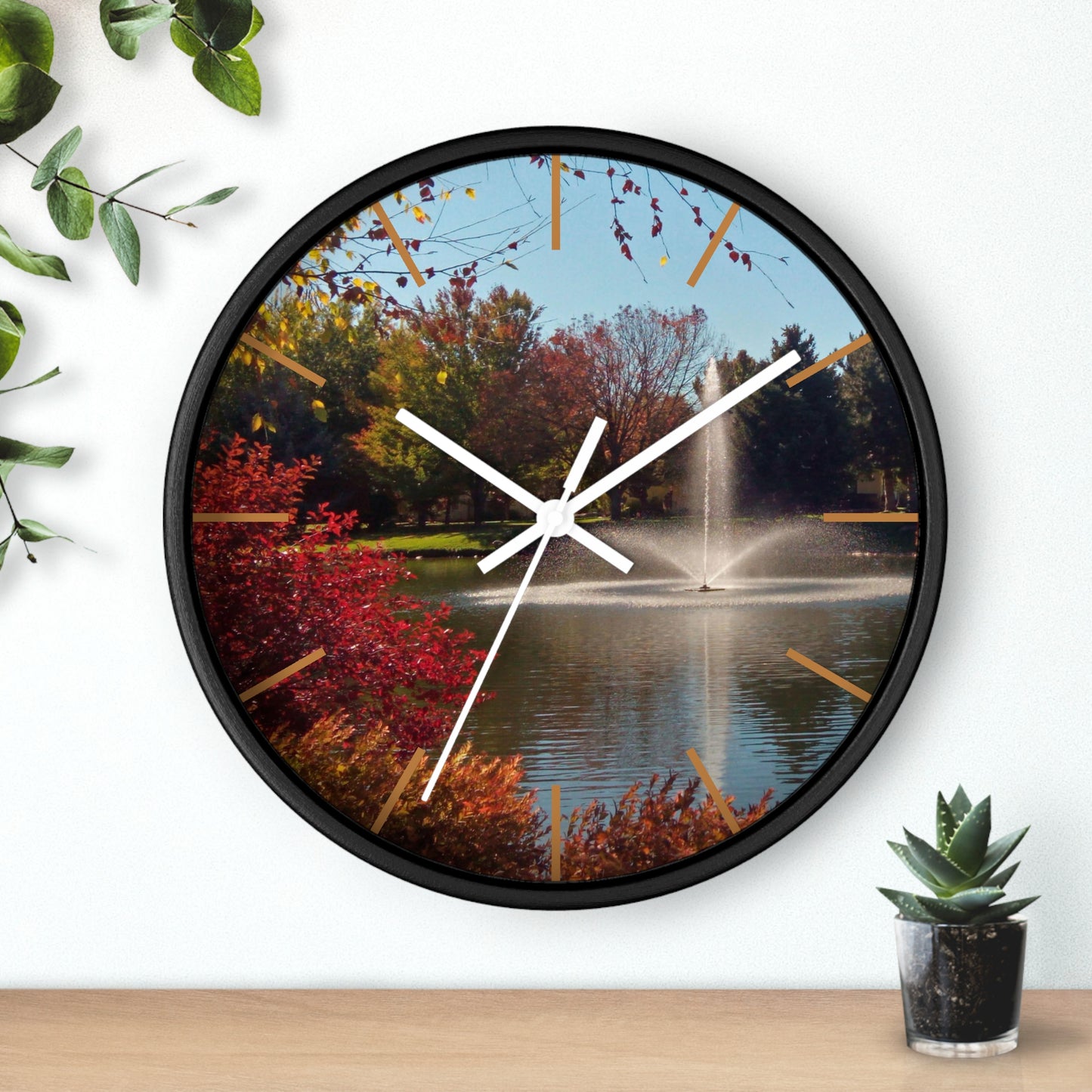 Autumn Fountain Wall Clock
