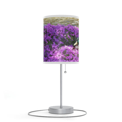 Duck Resting In Flowers Lamp on a Stand