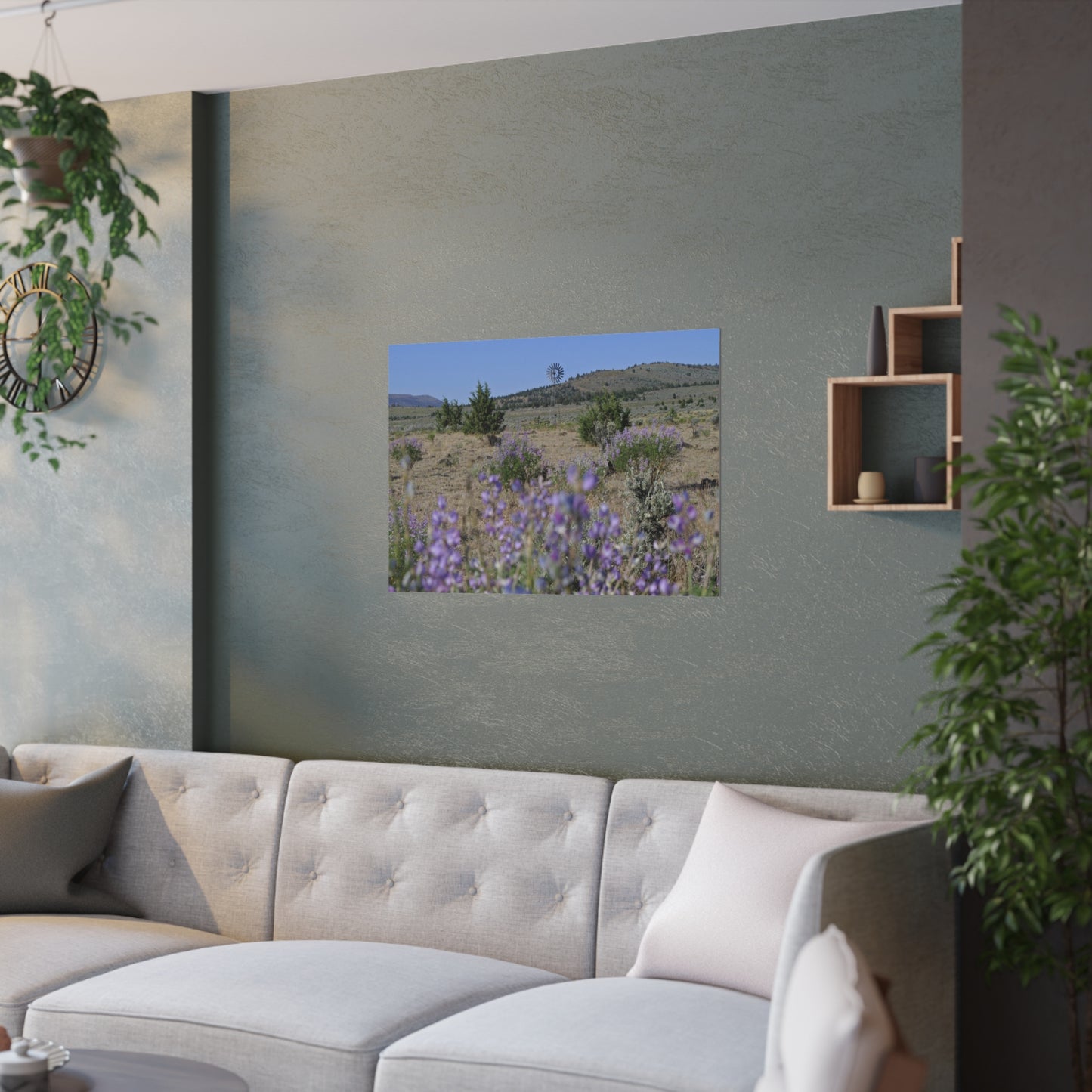 High Desert Lupine & Windmill Satin Posters