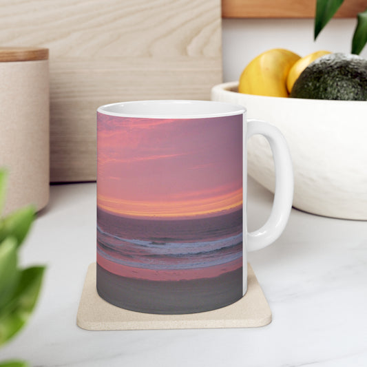 Pink Ocean Sunset Ceramic Mug 11oz