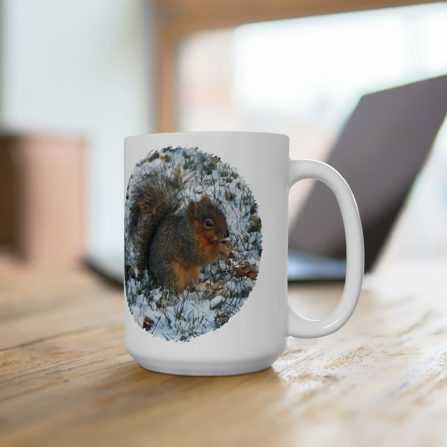 Winter Squirrel Ceramic Mug 15oz