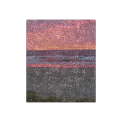 Pink Ocean Sunset Crushed Velvet Blanket Vertical