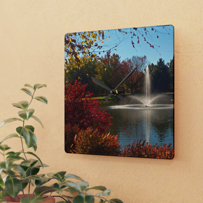 Autumn Fountain Acrylic Wall Clock